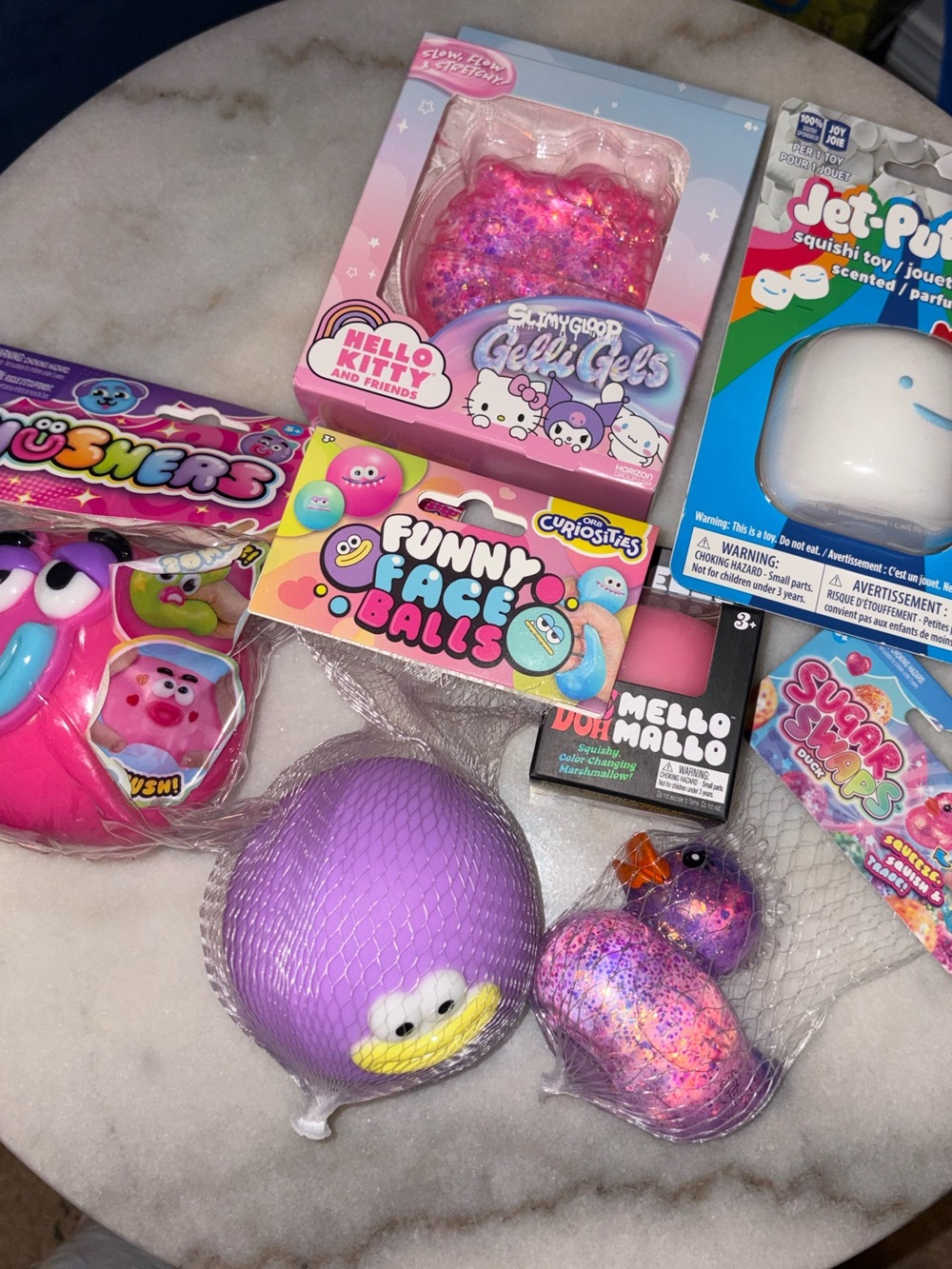 Squishy Bundle - Smushers, Needoh, Sugar Swaps, Jet Puff, Hello kitty gelli gel - Picture 2 of 3